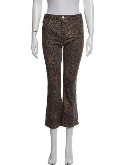 Pre-owned Frame Animal Print Flared Pants In Multicolor