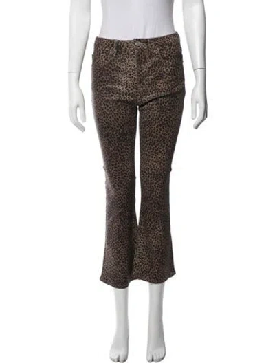 Pre-owned Frame Animal Print Flared Pants In Multicolor