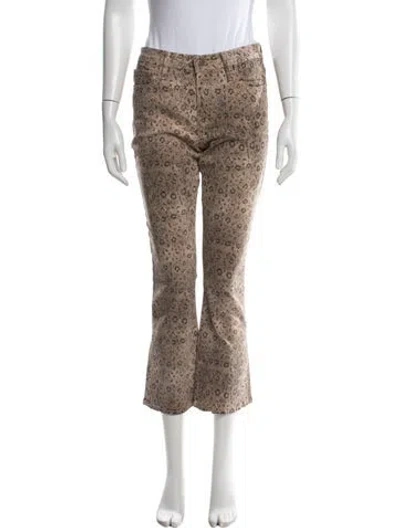 Pre-owned Frame Animal Print Flared Pants In Neutral