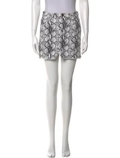Pre-owned Frame Animal Print Mini Skirt In White