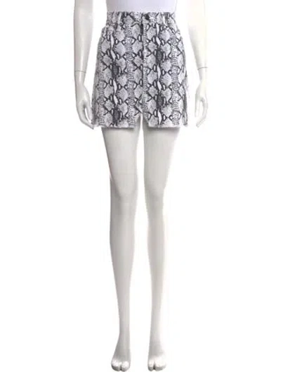 Pre-owned Frame Animal Print Mini Skirt In White