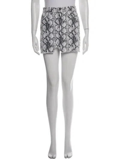 Pre-owned Frame Animal Print Mini Skirt In White