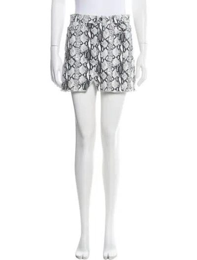 Pre-owned Frame Animal Print Mini Skirt In White