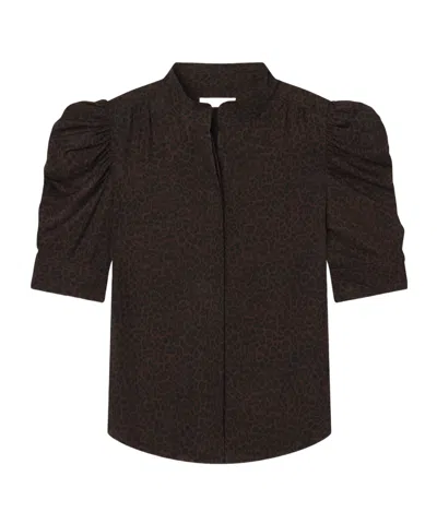 Frame Animal Print Shirt In Brown