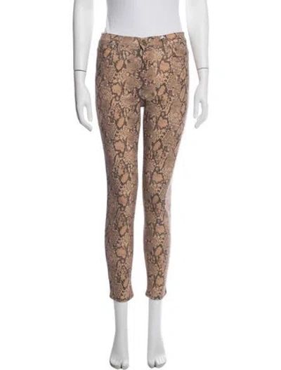 Pre-owned Frame Animal Print Skinny Leg Pants W/ Tags In Multi