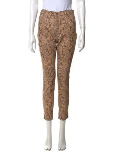 Pre-owned Frame Animal Print Skinny Leg Pants W/ Tags In Neutrals