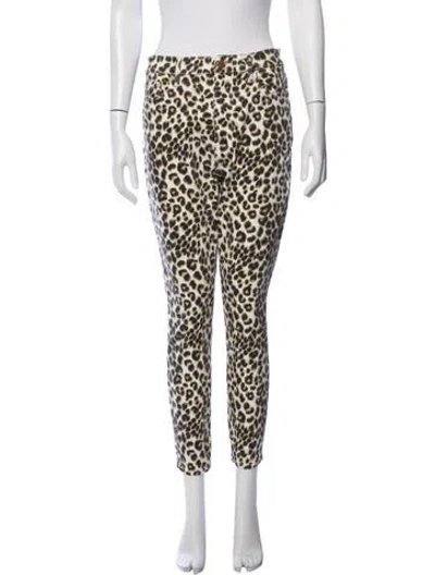 Pre-owned Frame Animal Print Skinny Leg Pants W/ Tags In Neutrals