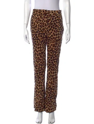 Pre-owned Frame Animal Print Straight Leg Pants