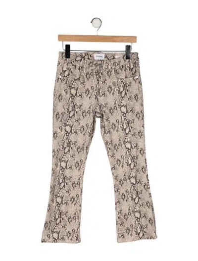 Pre-owned Frame Animal Print Straight Leg Pants In Neutral