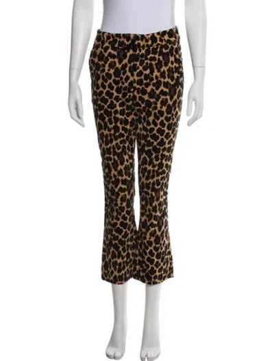 Pre-owned Frame Animal Print Straight Leg Pants In Neutral