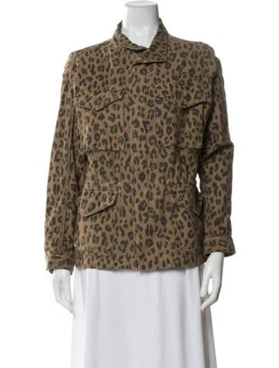 Pre-owned Frame Animal Print Utility Jacket In Neutral