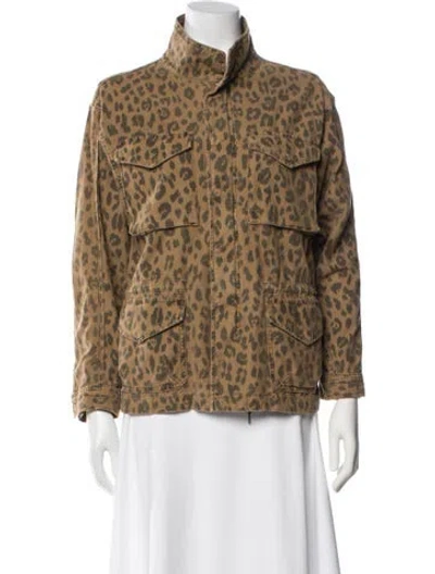 Pre-owned Frame Animal Print Utility Jacket In Neutral