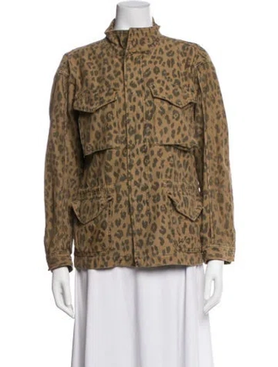 Pre-owned Frame Animal Print Utility Jacket In Neutrals