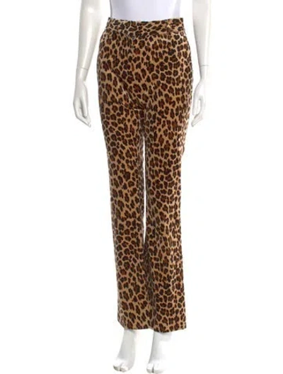 Pre-owned Frame Animal Print Wide Leg Pants