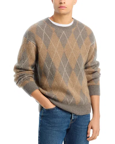 Frame Argyle Crewneck Sweater In Multi