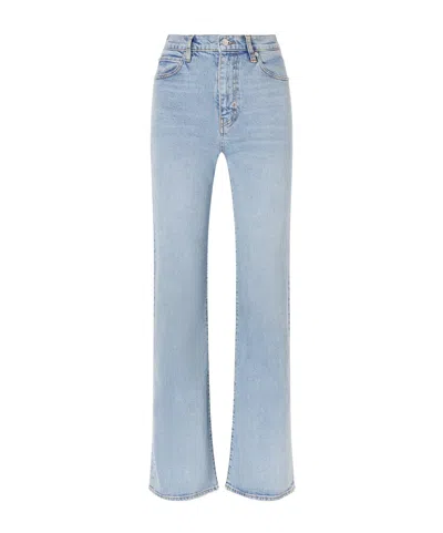 Frame The Arrow High-rise Flared Jeans In Blue