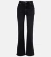 Frame Arrow High-rise Bootcut Jeans In Black