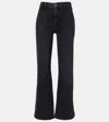 Frame Arrow High-rise Bootcut Jeans In Black