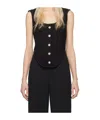 Frame Asymmetric Hem Vest In Black