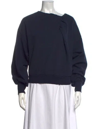 Pre-owned Frame Asymmetrical Long Sleeve Sweatshirt In Blue