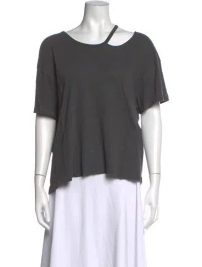 Pre-owned Frame Asymmetrical Short Sleeve T-shirt In Grey