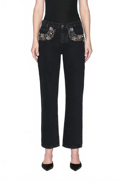 FRAME ATELIER BEADED STRAIGHT JEANS IN PORTIA
