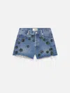 Frame The Hang Embellished Denim Shorts