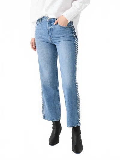 Frame Atelier Le Jane Cropped Straight Leg Jean In Daylight Pearl In Blue