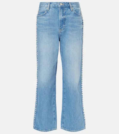 FRAME ATELIER LE JANE EMBELLISHED CROPPED JEANS