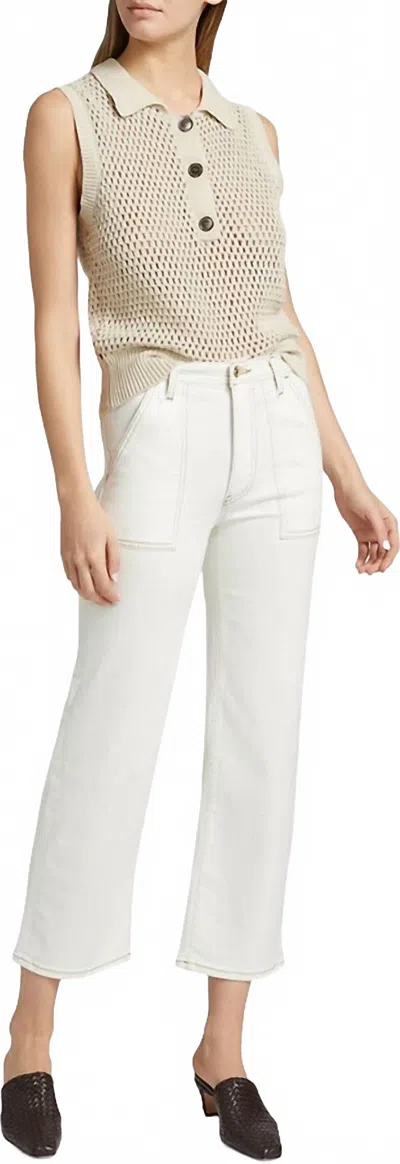 Frame Au Natural Trapunto Straight Pants In White
