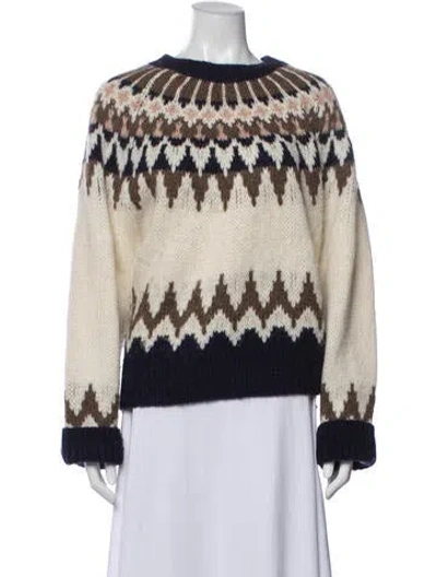 Pre-owned Frame Baby Alpaca Patterned Sweater In Neutral