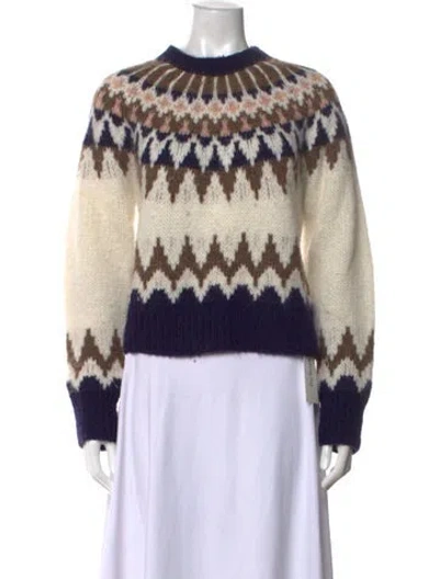 Pre-owned Frame Baby Alpaca Patterned Sweater In Neutrals