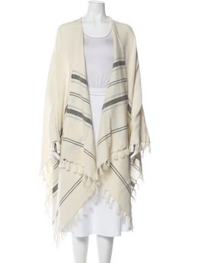 Pre-owned Frame Baby Alpaca Striped Shawl In Neutral