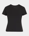 Frame Black Crewneck T-shirt In Jersey In Black