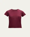 Frame Baby Round Neck Short Sleeve Top In Burgundy In Burgundy