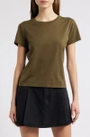 Frame Fitted Crewneck Tee In Green