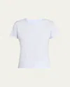 Frame Organic Linen Baby Tee In Light Chambray