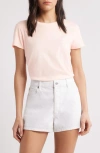 Frame Fitted Crewneck Tee In Light Pink