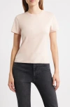 Frame Womens Pink Sand The Baby Tee Cotton-jersey T-shirt In White
