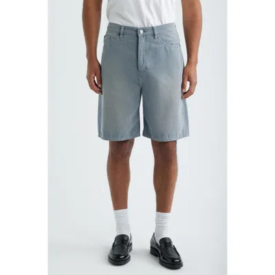 Frame Baggy Fit Cotton Canvas 5-pocket Shorts In Gray