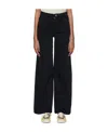 Frame The Seamed High-rise Wide-leg Trouser Jeans In Black