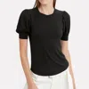 Frame Balloon Sleeve Tee In Noir In Black
