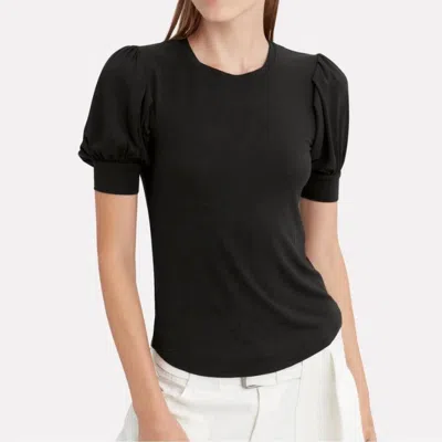 Frame Balloon Sleeve Tee In Noir In Black