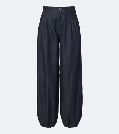 Frame Balloon Wide-leg Jeans In Blue