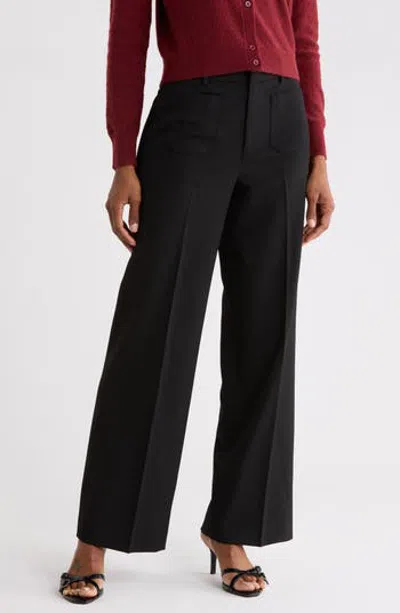 Frame Bardot High Waist Wide Leg Pants In Black