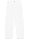 Frame Straight Jeans With Rhinestones And Pearls In White