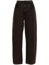 Frame Mesh Lace Long Sleeve Polo In Black In Brown