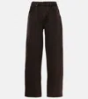 Frame Mesh Lace Long Sleeve Polo In Black In Brown