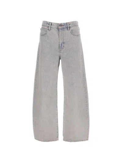 Frame Barrel-leg Jeans In Blue