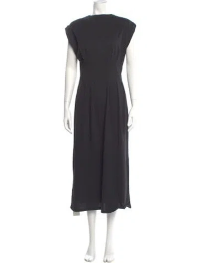 Pre-owned Frame Bateau Neckline Long Dress In Gray